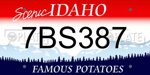 7BS387 Idaho License Plate
