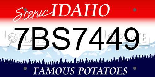 7BS7449 Idaho License Plate