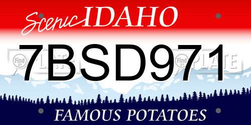 7BSD971 Idaho License Plate
