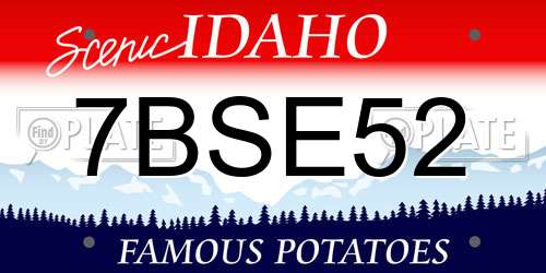 7BSE52 Idaho License Plate