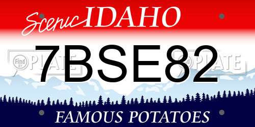 7BSE82 Idaho License Plate