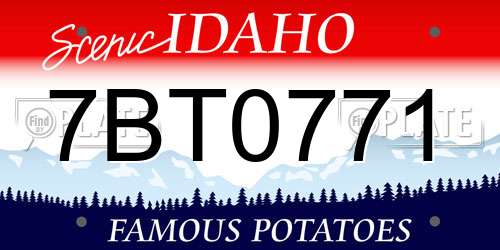 7BT0771 Idaho License Plate