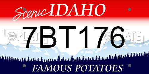 7BT176 Idaho License Plate