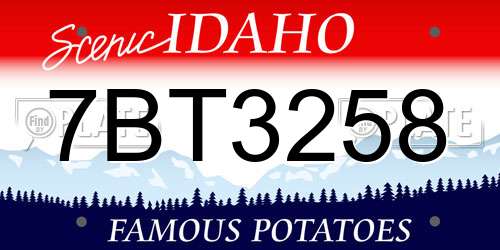 7BT3258 Idaho License Plate