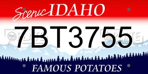 7BT3755 Idaho License Plate