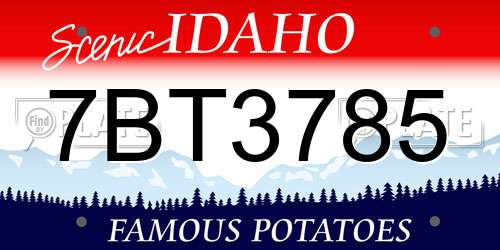 7BT3785 Idaho License Plate