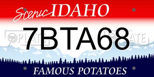 7BTA68 Idaho License Plate