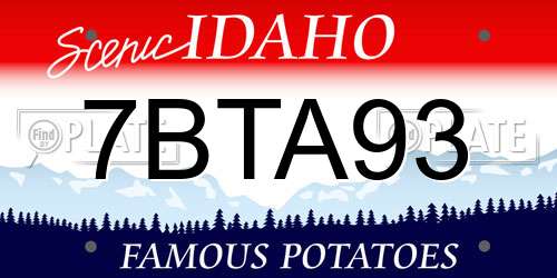 7BTA93 Idaho License Plate