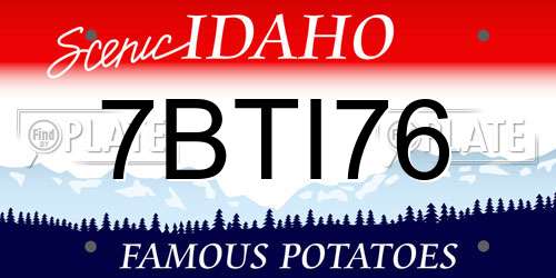 7BTI76 Idaho License Plate