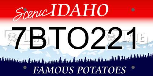 7BTO221 Idaho License Plate