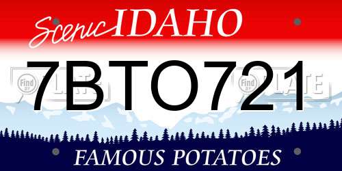7BTO721 Idaho License Plate