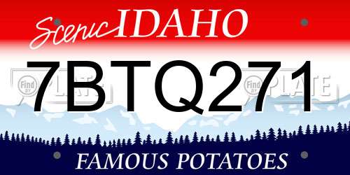 7BTQ271 Idaho License Plate