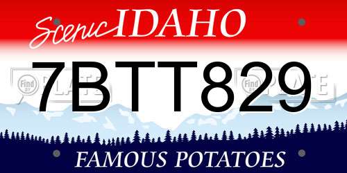 7BTT829 Idaho License Plate