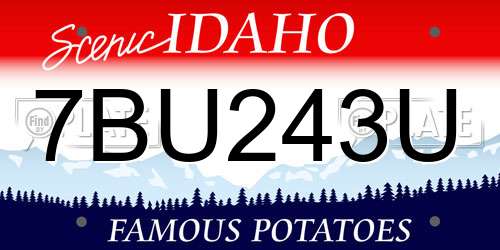 7BU243U Idaho License Plate