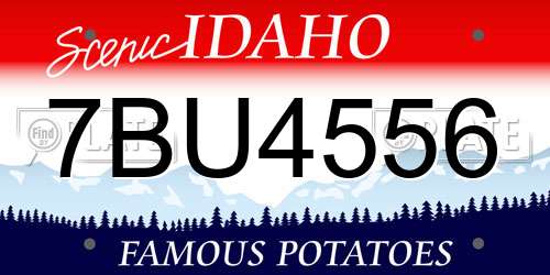 7BU4556 Idaho License Plate