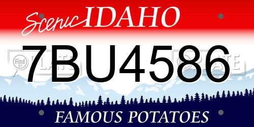 7BU4586 Idaho License Plate