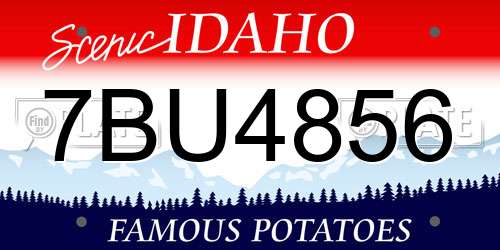7BU4856 Idaho License Plate