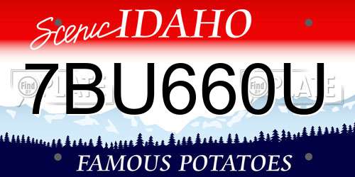 7BU660U Idaho License Plate