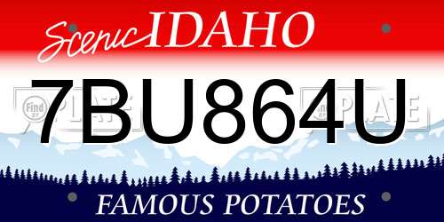 7BU864U Idaho License Plate