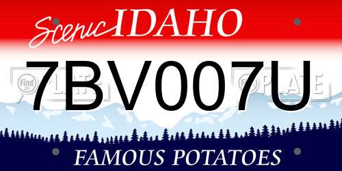 7BV007U Idaho License Plate