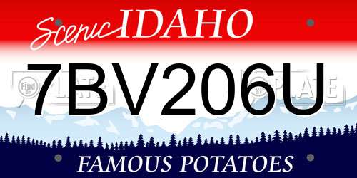 7BV206U Idaho License Plate