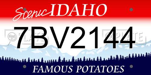 7BV2144 Idaho License Plate
