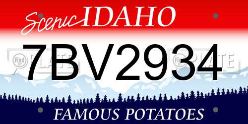 7BV2934 Idaho License Plate
