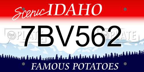 7BV562 Idaho License Plate