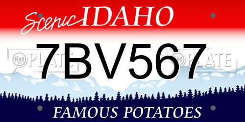 7BV567 Idaho License Plate