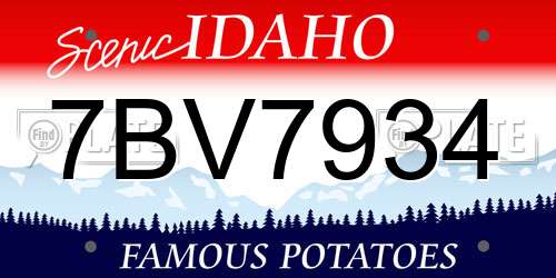 7BV7934 Idaho License Plate