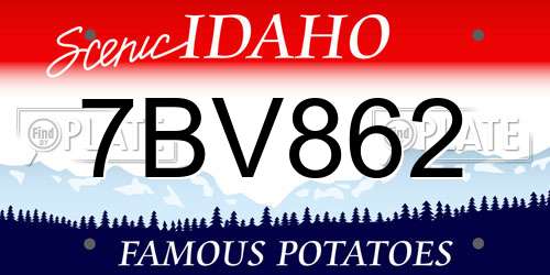 7BV862 Idaho License Plate