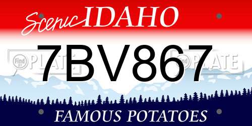 7BV867 Idaho License Plate