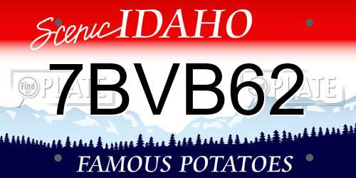 7BVB62 Idaho License Plate