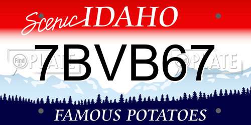 7BVB67 Idaho License Plate