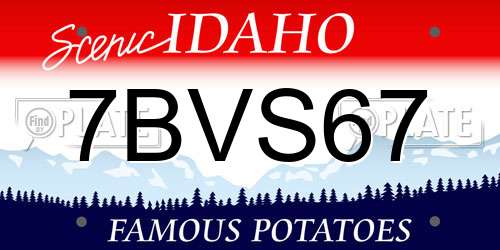 7BVS67 Idaho License Plate