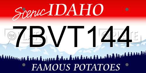 7BVT144 Idaho License Plate