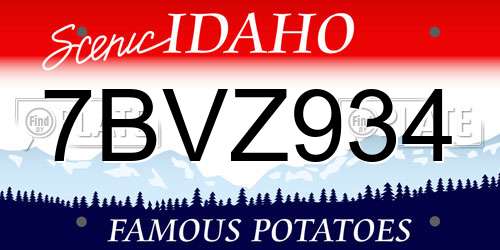 7BVZ934 Idaho License Plate