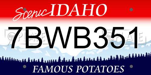 7BWB351 Idaho License Plate