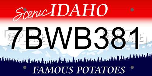 7BWB381 Idaho License Plate