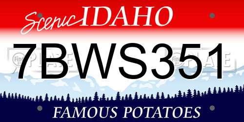 7BWS351 Idaho License Plate