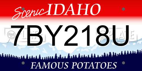 7BY218U Idaho License Plate