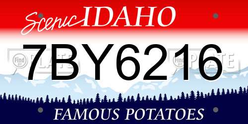 7BY6216 Idaho License Plate