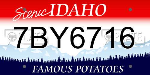 7BY6716 Idaho License Plate