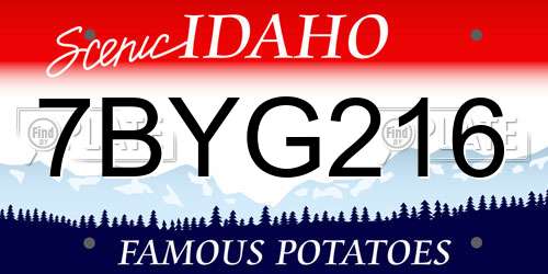 7BYG216 Idaho License Plate