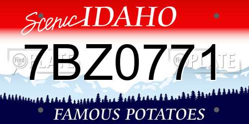 7BZ0771 Idaho License Plate