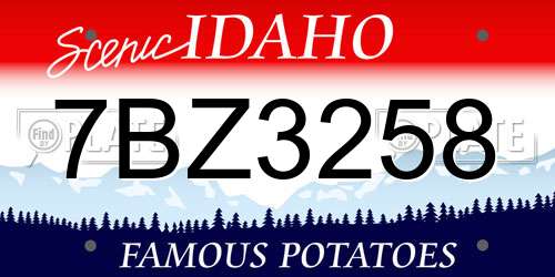 7BZ3258 Idaho License Plate