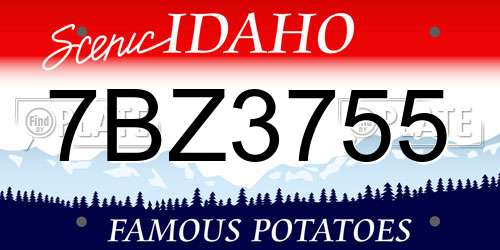 7BZ3755 Idaho License Plate