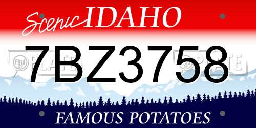 7BZ3758 Idaho License Plate