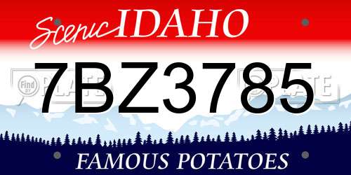 7BZ3785 Idaho License Plate