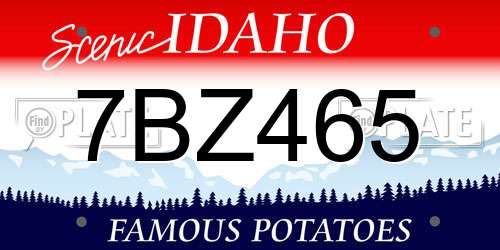 7BZ465 Idaho License Plate
